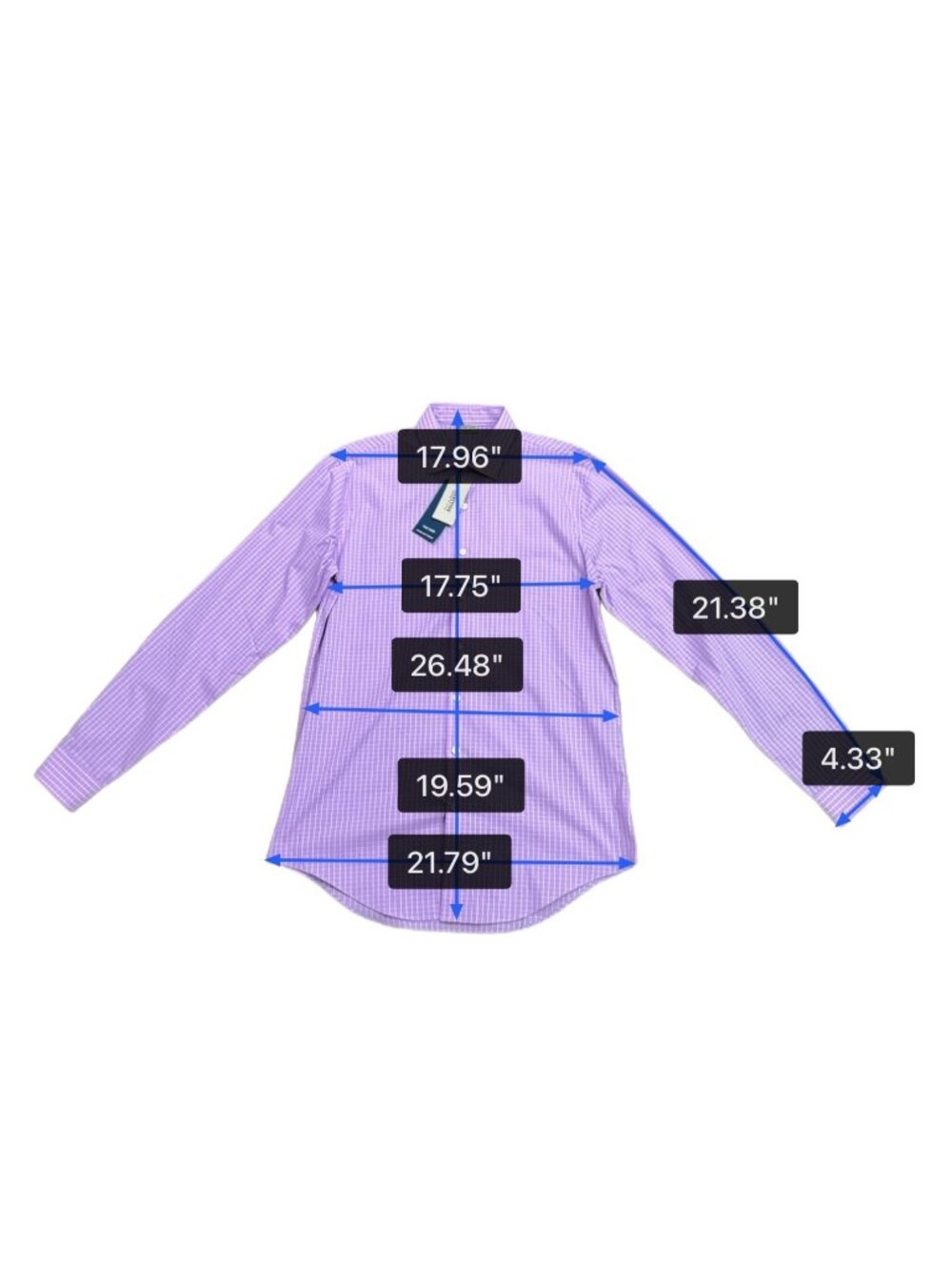 Kenneth Cole Reaction Mens Lavender Cotton Flex Slim Fit Long Sleeve Dress Shirt - Picture 7 of 7